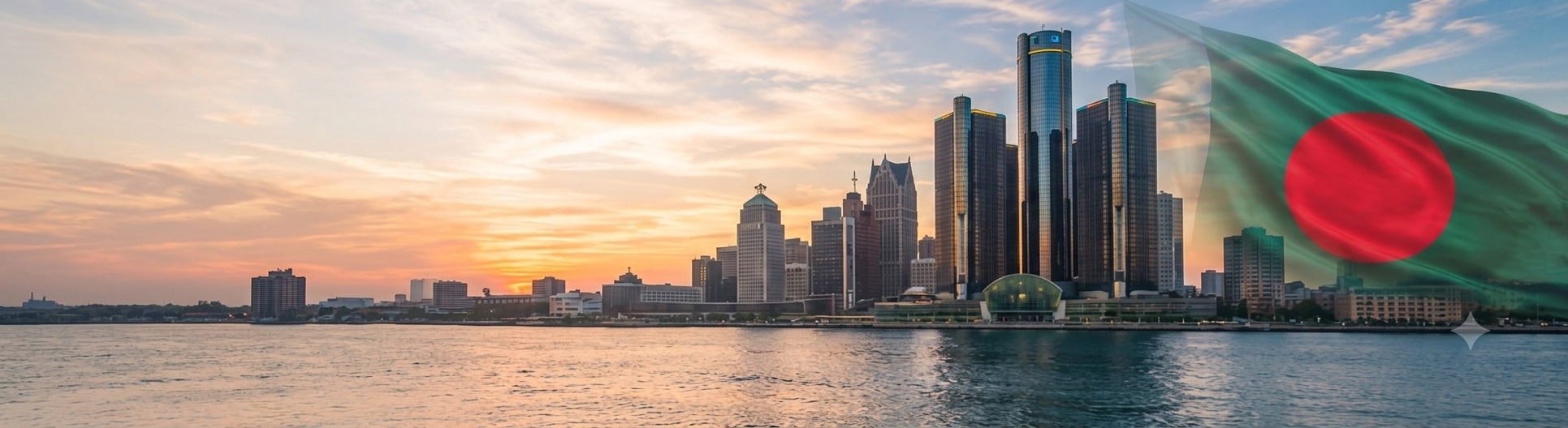 Detroit Skyline Banner Background